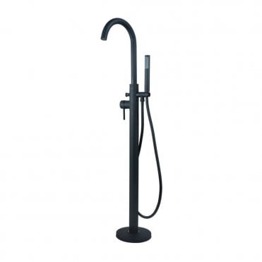 Anna Floor Standing Bath Shower Mixer - Matt Black