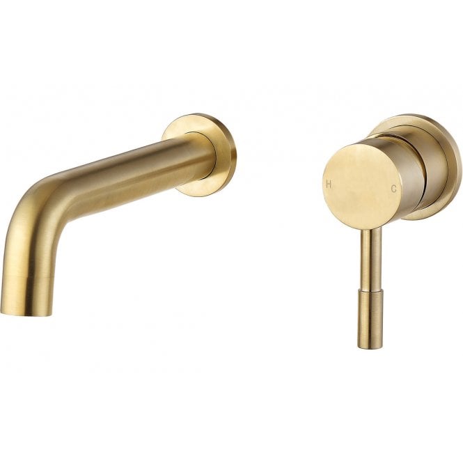 Dove Bathrooms Anna Wall Mounted Basin Brushed Brass Mixer Tap