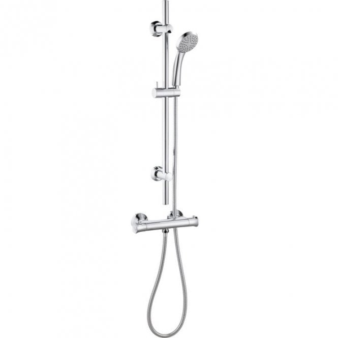 Dove Bathrooms Ari Modern Thermostatic Bar Mixer Shower with Adjustable Slide Rail Kit - Chrome