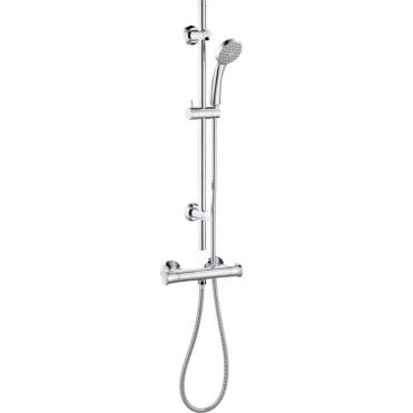 Ari Modern Thermostatic Bar Mixer Shower with Adjustable Slide Rail Kit - Chrome