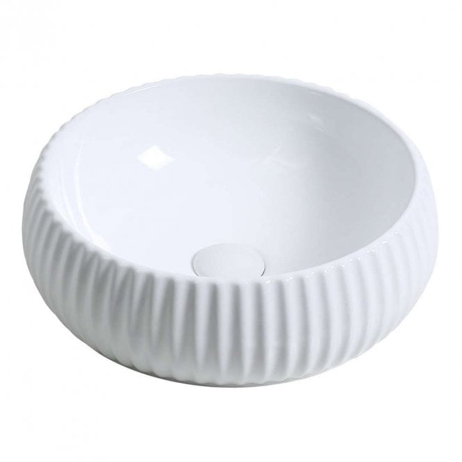 Dove Bathrooms Ariel Round Textured 400mm Ceramic Countertop Basin