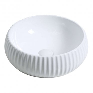 Ariel Round Textured 400mm Ceramic Countertop Basin