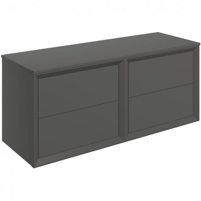 Dove Bathrooms Austin 1200mm Wall Hung 4 Drawer Double Vanity Unit & Top - Matt Clay