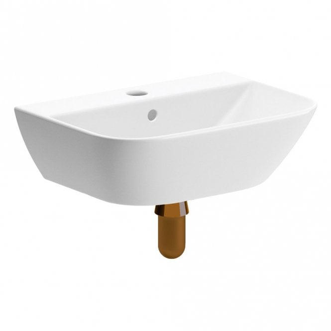 Dove Bathrooms Austin 450mm x 320mm 1TH Cloakroom Basin & Brushed Bronze Bottle Trap