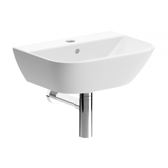 Dove Bathrooms Austin 450x320mm 1TH Cloakroom Basin & Chrome Bottle Trap