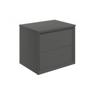 Austin 600mm Wall Hung 2 Drawer Vanity Unit & Top - Matt Clay