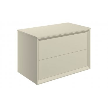 Austin 800mm Wall Hung 2 Drawer Vanity Unit & Top - Matt Cotton