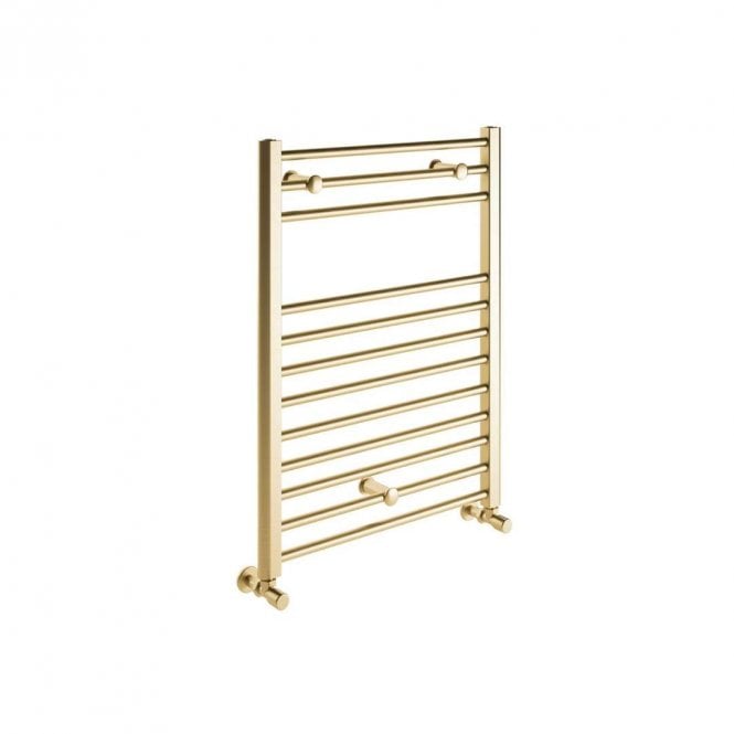 Dove Bathrooms Azura 800mm x 500mm Brushed Brass Straight Heated Ladder Rail