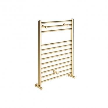 Azura 800mm x 500mm Brushed Brass Straight Heated Ladder Rail