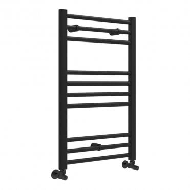 Azura 800mm x 500mm Matt Black Straight Heated Ladder Rail