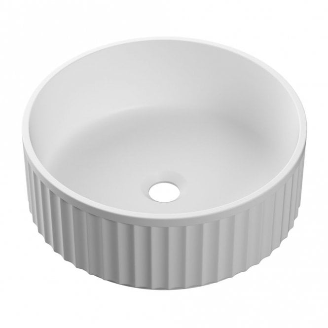 Dove Bathrooms Baker 400mm Round Fluted Counter Top Washbowl