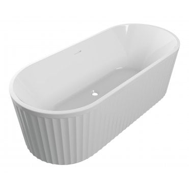 Baker Fluted 1700mm x 750mm 0TH Freestanding Bath - White