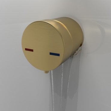 Bath Overflow Filler with Integrated Valve - Brushed Brass