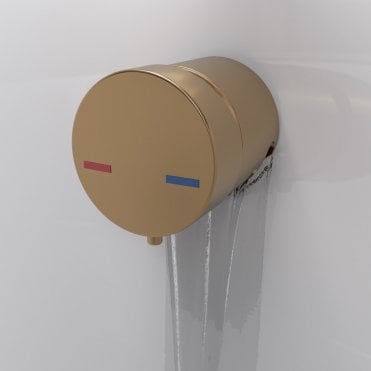 Bath Overflow Filler with Integrated Valve - Brushed Bronze