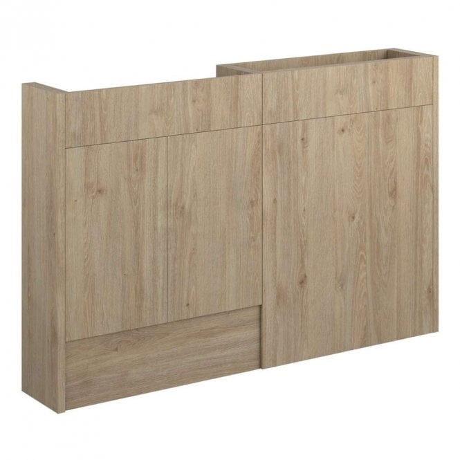 Dove Bathrooms Blake 1236mm Slim Basin & WC Unit Pack - Havana Oak (Grey Cabinet)