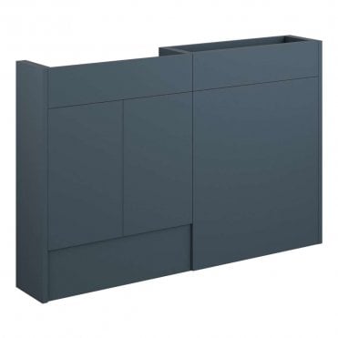 Blake 1236mm Slim Basin & WC Unit Pack - Matt Arley Blue (Oak Cabinet)