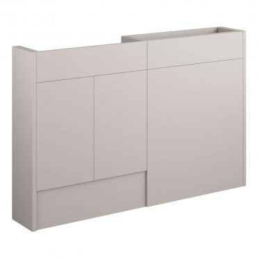 Blake 1236mm Slim Basin & WC Unit Pack - Matt Dove Grey (Grey Cabinet)