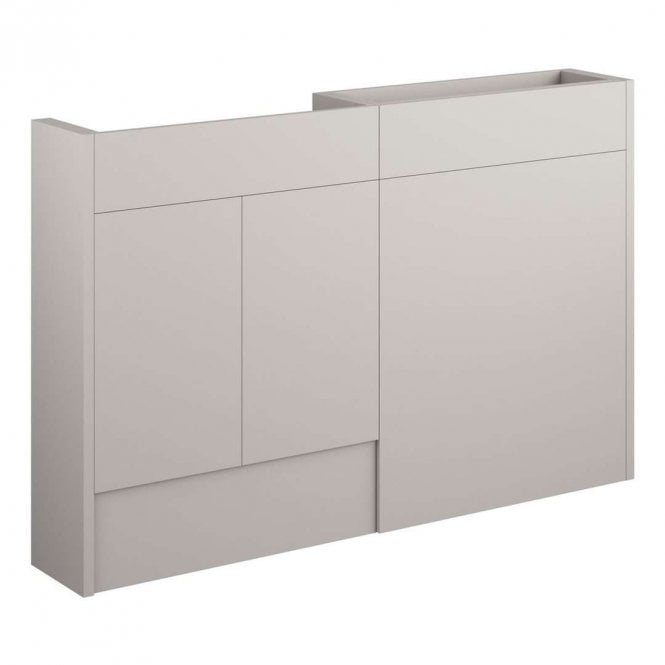 Dove Bathrooms Blake 1236mm Slim Basin & WC Unit Pack - Matt Dove Grey (Oak Cabinet)