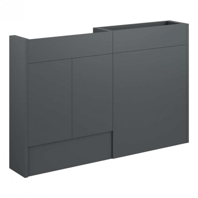 Dove Bathrooms Blake 1236mm Slim Basin & WC Unit Pack - Matt Graphite Grey (Grey Cabinet)
