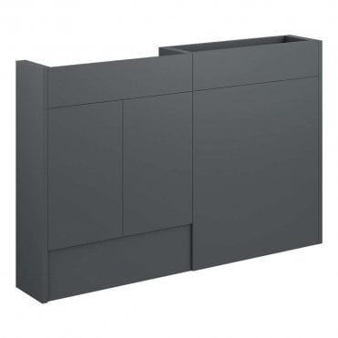 Blake 1236mm Slim Basin & WC Unit Pack - Matt Graphite Grey (Grey Cabinet)