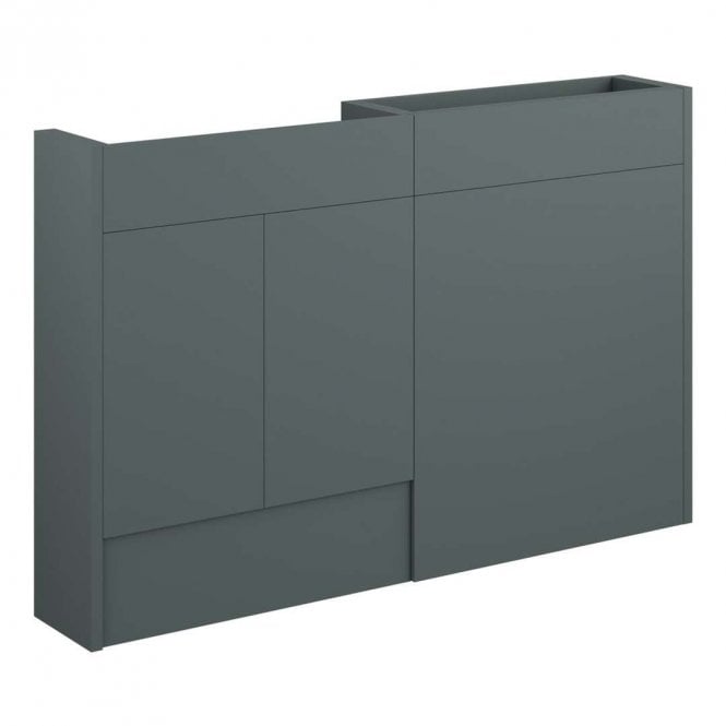 Dove Bathrooms Blake 1236mm Slim Basin & WC Unit Pack - Matt Green (Grey Cabinet)
