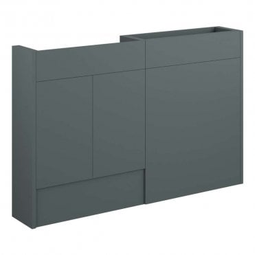 Blake 1236mm Slim Basin & WC Unit Pack - Matt Green (Grey Cabinet)