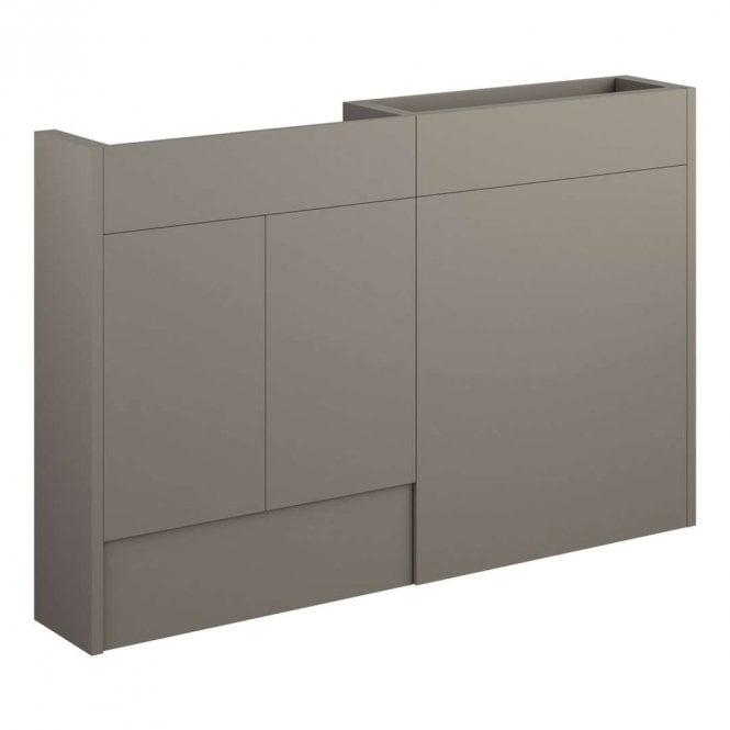 Dove Bathrooms Blake 1236mm Slim Basin & WC Unit Pack - Matt Stone (Oak Cabinet)