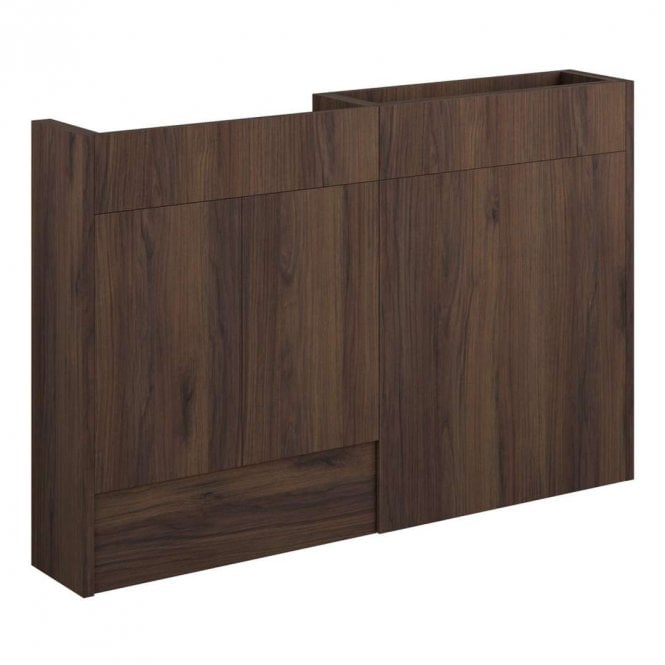 Dove Bathrooms Blake 1236mm Slim Basin & WC Unit Pack - Warm Walnut (Grey Cabinet)