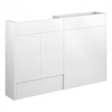 Blake 1236mm Slim Basin & WC Unit Pack - White Gloss (Grey Cabinet)