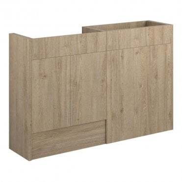 Blake 1236mm Standard Basin & WC Unit Pack - Havana Oak (Grey Cabinet)