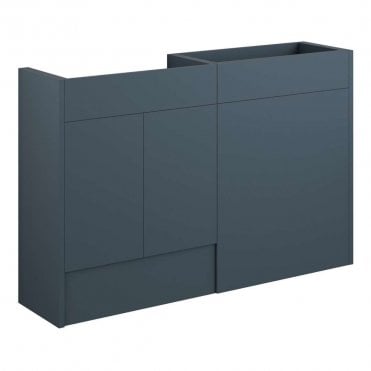 Blake 1236mm Standard Basin & WC Unit Pack - Matt Arley Blue (Grey Cabinet)