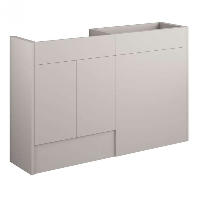 Dove Bathrooms Blake 1236mm Standard Basin & WC Unit Pack - Matt Dove Grey (Oak Cabinet)