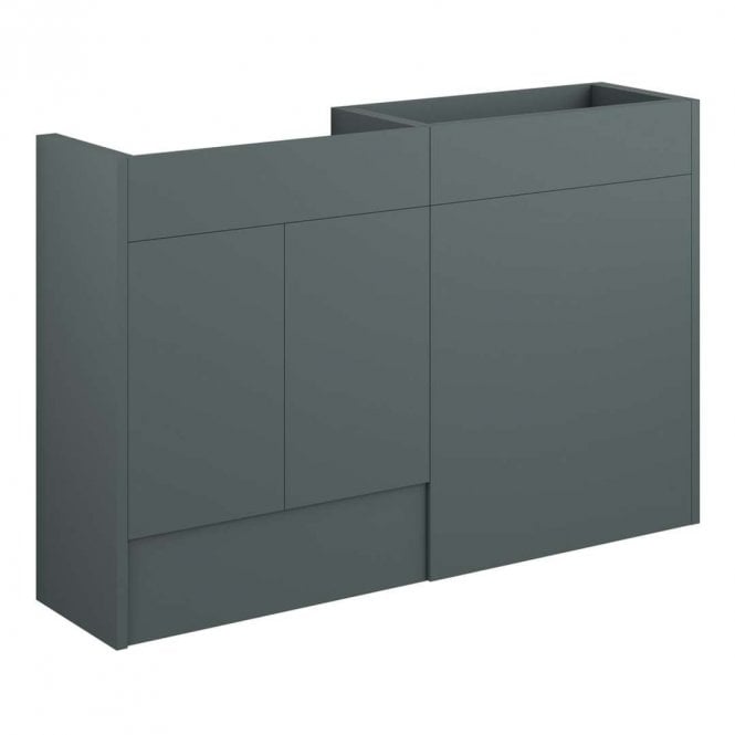 Dove Bathrooms Blake 1236mm Standard Basin & WC Unit Pack - Matt Green (Oak Cabinet)