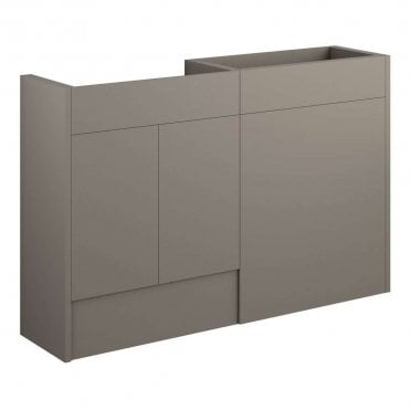 Blake 1236mm Standard Basin & WC Unit Pack - Matt Stone (Oak Cabinet)