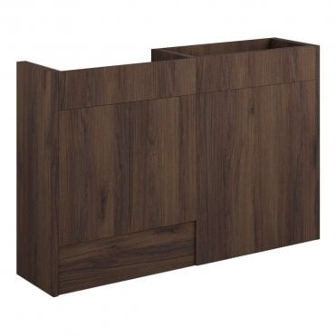 Blake 1236mm Standard Basin & WC Unit Pack - Warm Walnut (Oak Cabinet)