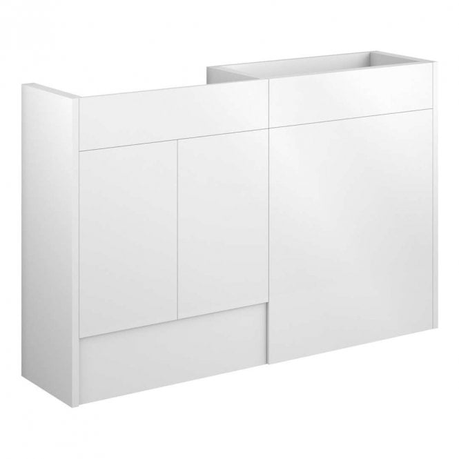 Dove Bathrooms Blake 1236mm Standard Basin & WC Unit Pack - White Gloss (Oak Cabinet)