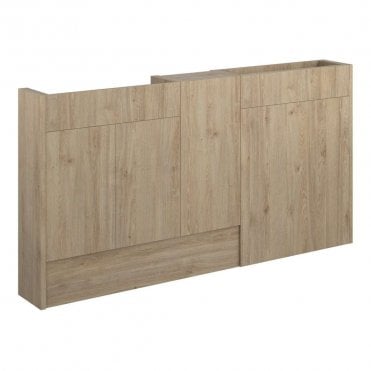 Blake 1536mm Slim Basin, WC & 1 Door Unit Pack - Havana Oak (Grey Cabinet)