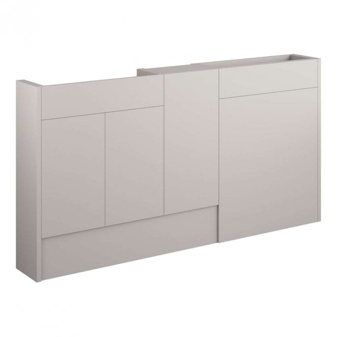 Dove Bathrooms Blake 1536mm Slim Basin, WC & 1 Door Unit Pack - Matt Dove Grey (Grey Cabinet)