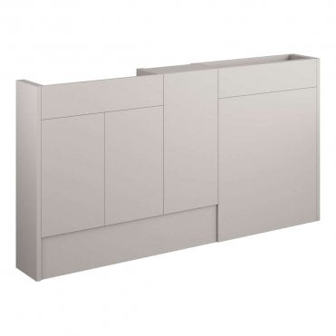 Blake 1536mm Slim Basin, WC & 1 Door Unit Pack - Matt Dove Grey (Oak Cabinet)