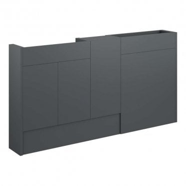 Blake 1536mm Slim Basin, WC & 1 Door Unit Pack - Matt Graphite Grey (Grey Cabinet)
