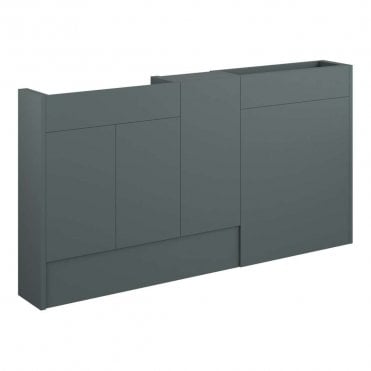 Blake 1536mm Slim Basin, WC & 1 Door Unit Pack - Matt Green (Grey Cabinet)