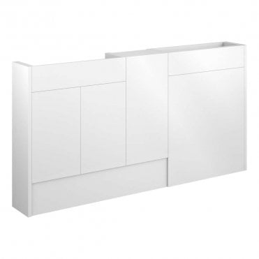 Blake 1536mm Slim Basin, WC & 1 Door Unit Pack - White Gloss (Grey Cabinet)