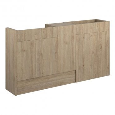 Blake 1536mm Standard Basin, WC & 1 Door Unit Pack - Havana Oak (Oak Cabinet)