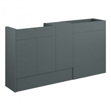 Blake 1536mm Standard Basin, WC & 1 Door Unit Pack - Matt Green (Grey Cabinet)