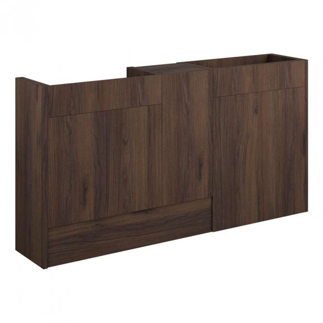 Dove Bathrooms Blake 1536mm Standard Basin, WC & 1 Door Unit Pack - Warm Walnut (Oak Cabinet)