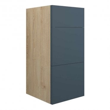 Blake 300mm Standard 3 Drawer Unit - Matt Arley Blue (Oak Cabinet)