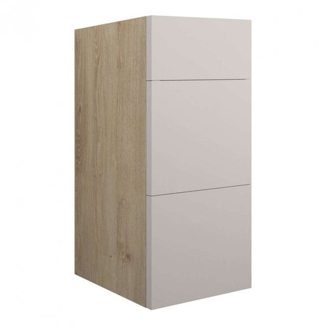 Dove Bathrooms Blake 300mm Standard 3 Drawer Unit - Matt Dove Grey (Oak Cabinet)