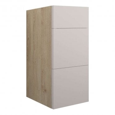 Blake 300mm Standard 3 Drawer Unit - Matt Dove Grey (Oak Cabinet)