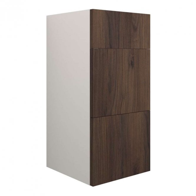 Dove Bathrooms Blake 300mm Standard 3 Drawer Unit - Warm Walnut (Grey Cabinet)