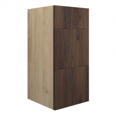 Blake 300mm Standard 3 Drawer Unit - Warm Walnut (Oak Cabinet)
